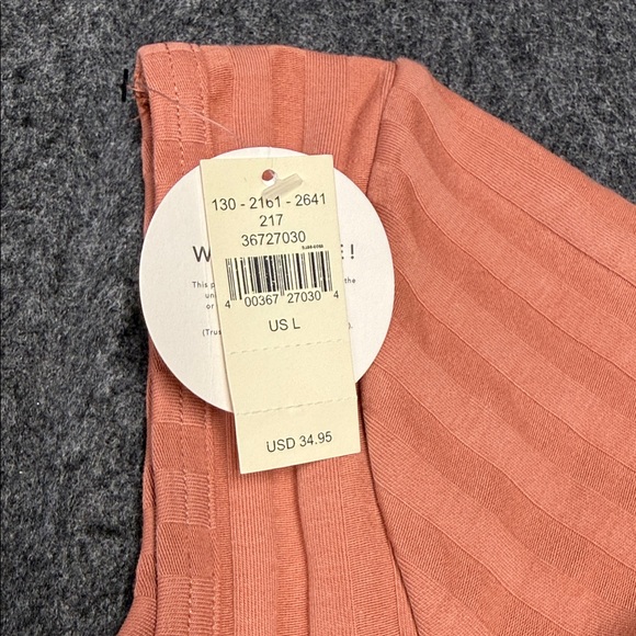 Offline Stylish Coral Ribbed Crop Top - Picture 7 of 7